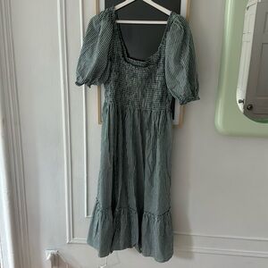 Hill House Louisa Nap Dress in green gingham